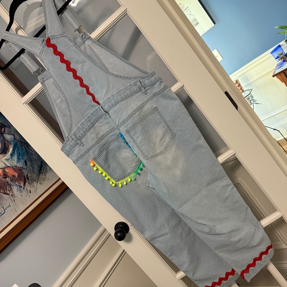 Jordache Decorated Denim Coveralls, sz L, NWOT - Picture 1 of 3